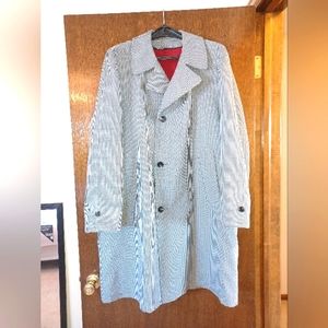 Vintage 70's Men's Gray Black Brown Houndstooth Tweed Coat Size 44 Reg.